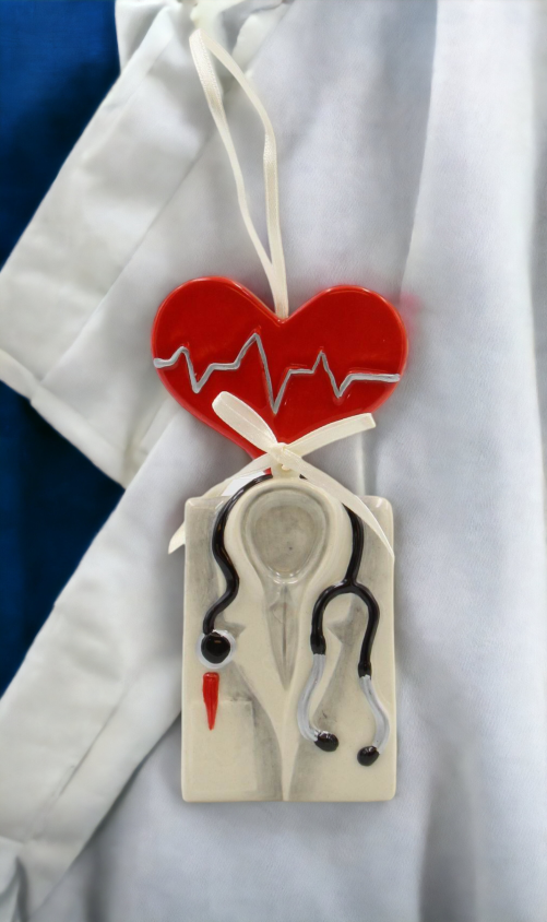 Ceramic Healthcare Hero Ornament - Doctor, Home Décor, Gift for Her, Gift for Doctor, Gift for Him, Christmas Décor