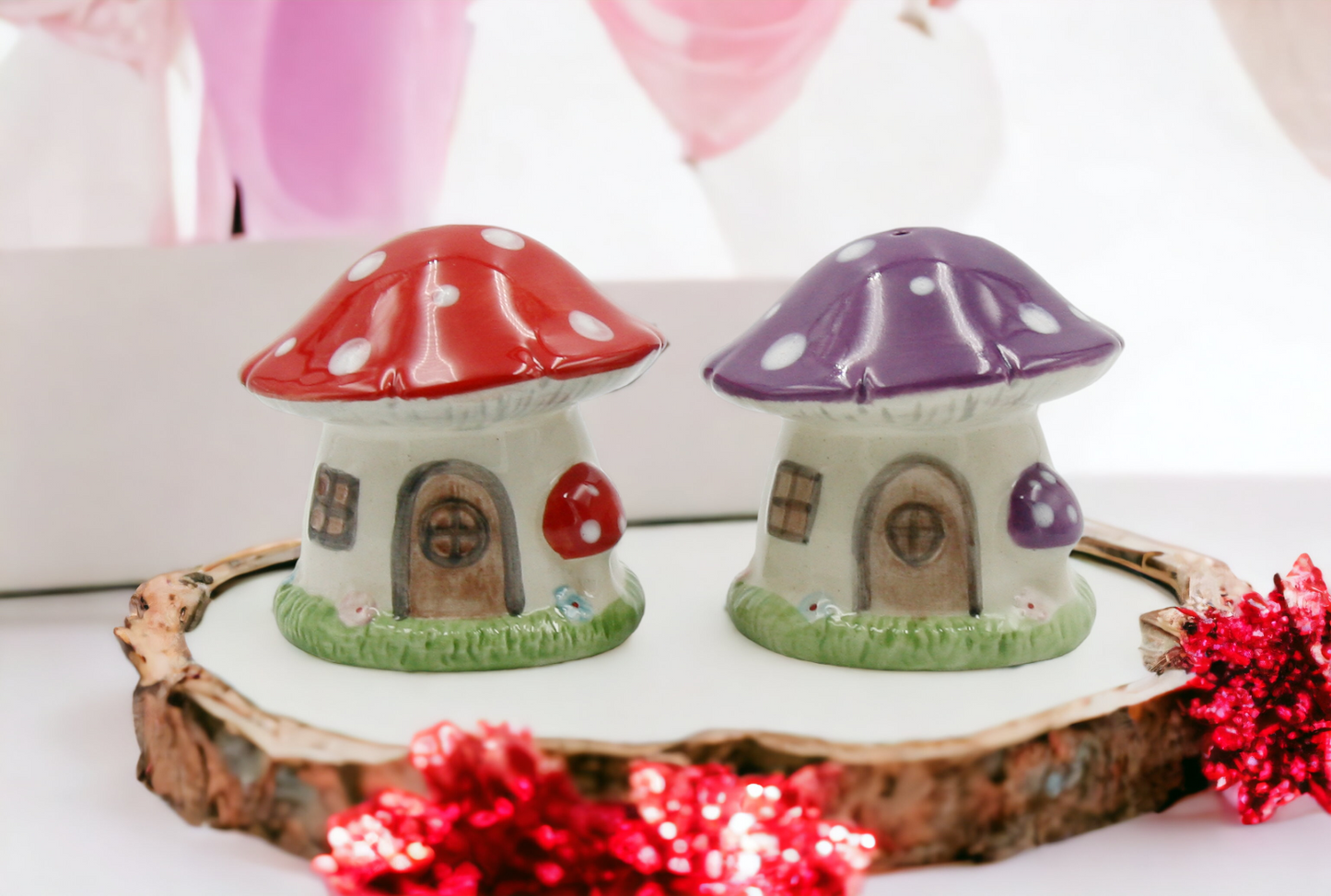 Magic Mushroom Sprinkles Ceramic Salt And Pepper Shakers, Home Décor, Gift for Her, Gift for Mom, Kitchen Décor, Cottagecore Decor