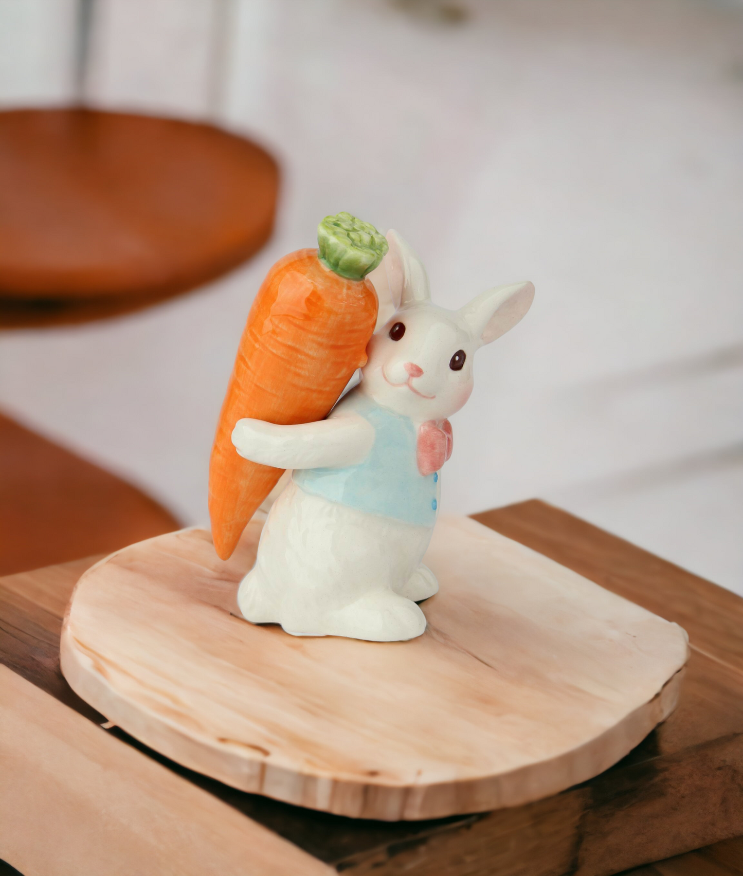 Ceramic Easter Bunny Rabbit Carrying Carrot Stick Salt and Pepper Shakers, Gift for Her, Gift for Mom, Kitchen Décor, Spring Décor