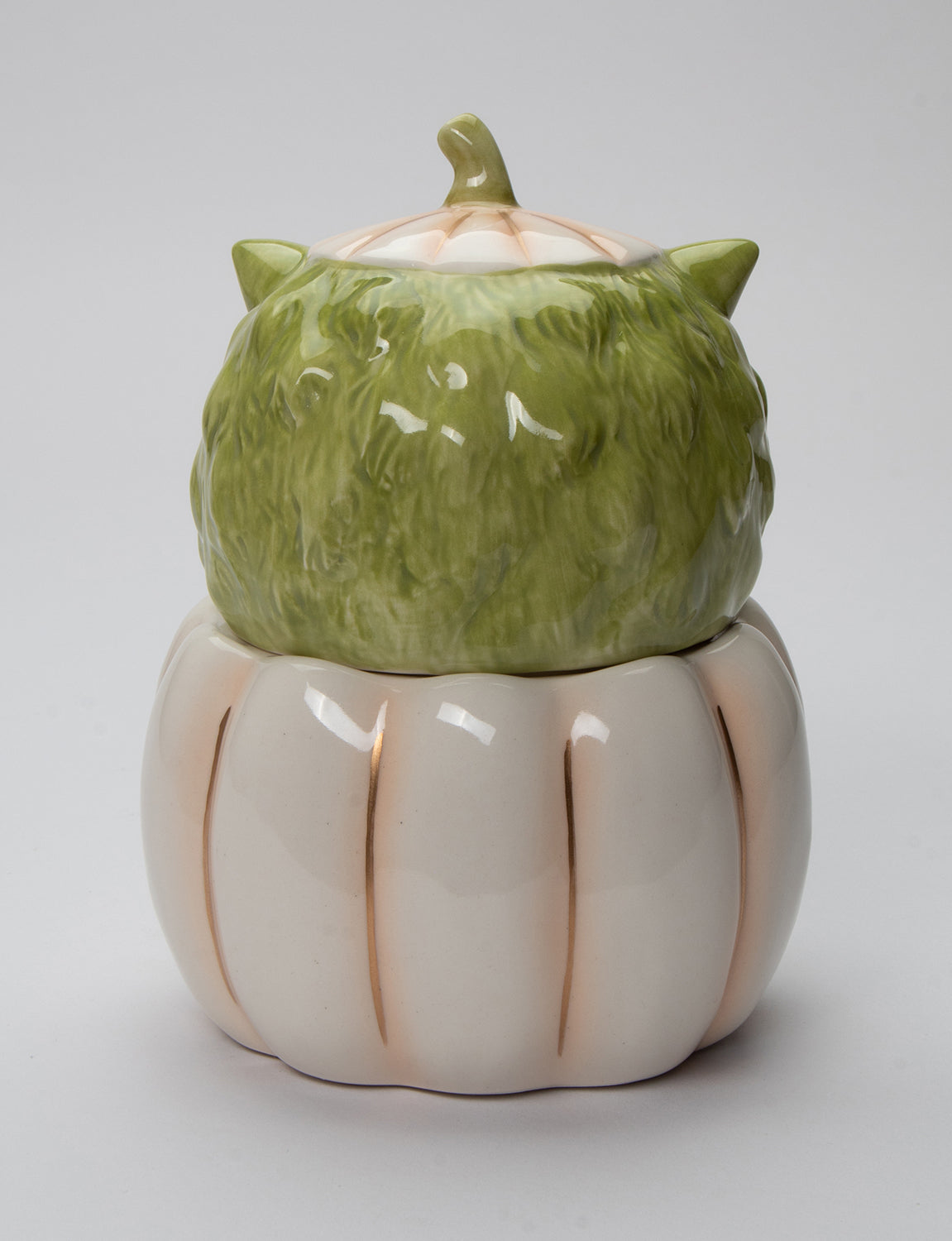 Ceramic White Pumpkin Owl Candy Jar, Home Décor, Gift for Her, Gift for Mom, Kitchen Décor, Fall Décor, Halloween Décor