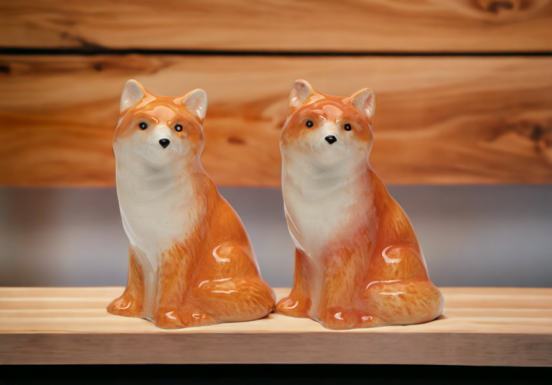 Ceramic Fox Salt and Pepper Shakers, Home Décor, Gift for Her, Gift for Mom, Kitchen Décor, Nature Lover Gift