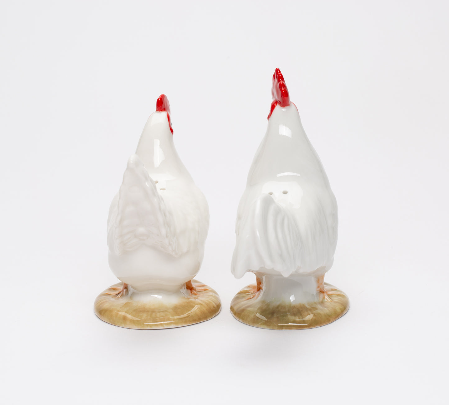 Ceramic White Rooster and Hen Salt and Pepper Shakers, Gift for Her, Mom, Farmhouse Kitchen Décor, Fall Décor, Thanksgiving Décor