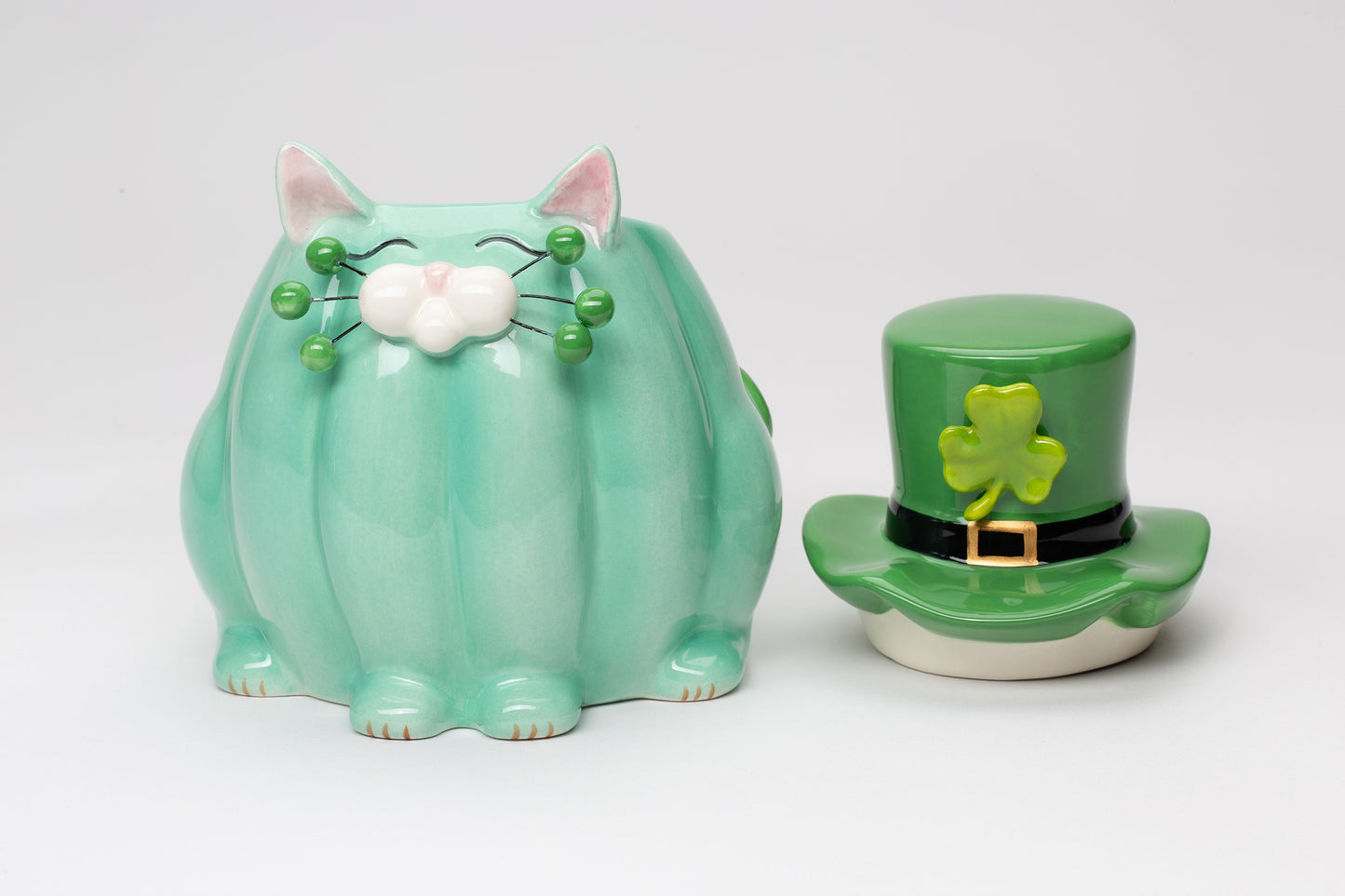 Ceramic Saint Patrick Whisker Cat Candy Box, Saint Patrick Decor, Saint Patrick Gift, Gift for Her, Gift for Mom