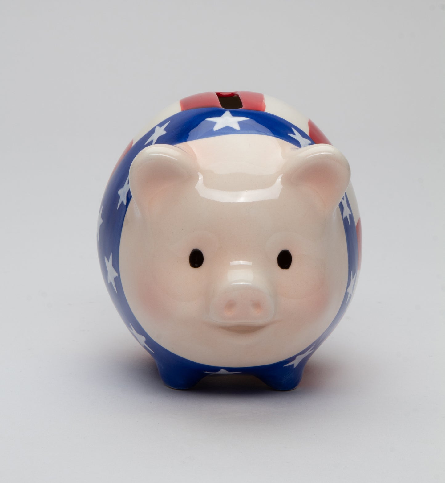 Ceramic American Flag Pig Piggy Bank, Home Décor, Patriot Gift, Gift for Mom, Dad, Kid, Independence Day Décor, July 4th