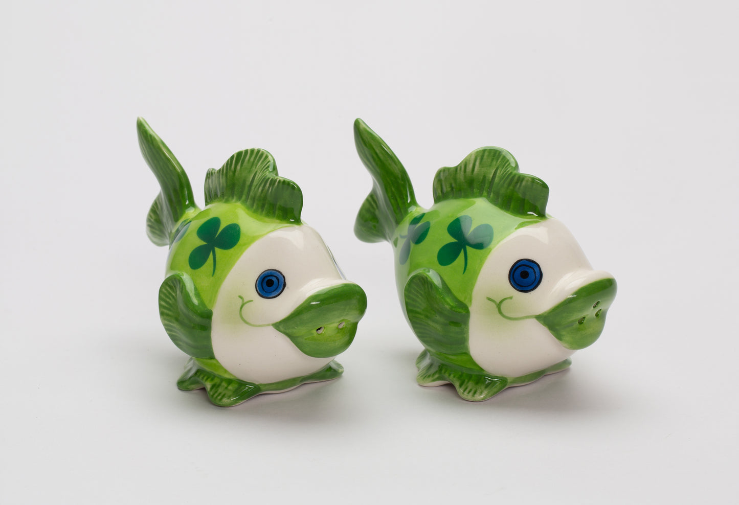 Ceramic Saint Patrick's Day Fish Salt and Pepper Shakers, Home Décor, Gift for Her, Mom, Kitchen Décor, Irish Saint Patrick’s Day Décor