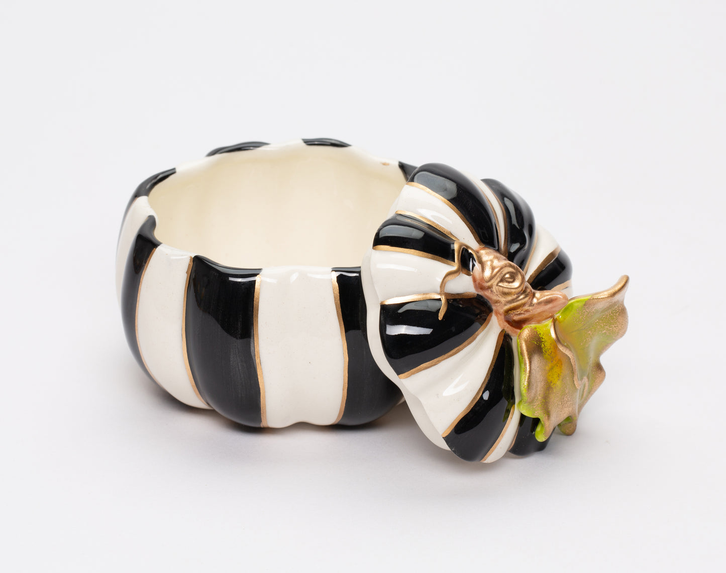 Ceramic Black and White Small Pumpkin Box, Home Décor, Gift for Her, Gift for Mom, Kitchen Décor, Fall Décor, Halloween Décor