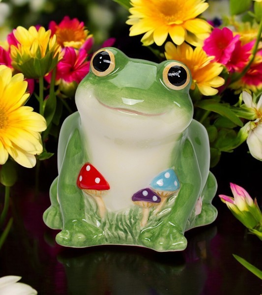 Ceramic Frog with Mushrooms Flower Pot, Spring Decor, Frog Lover Gift, Living Room Frog Decor