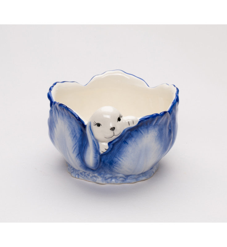 Ceramic Dutch Blue Easter Bunny Rabbit Small Candy Bowl, Spring Kitchen Decor, Farmhouse Kitchen Decor