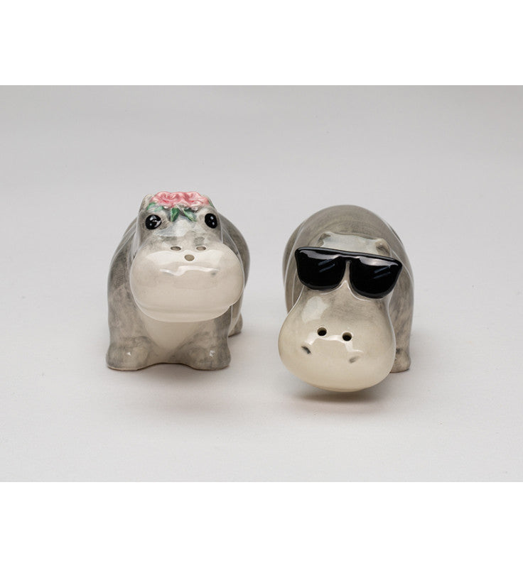 Ceramic Mini Hippos Salt and Pepper Shakers