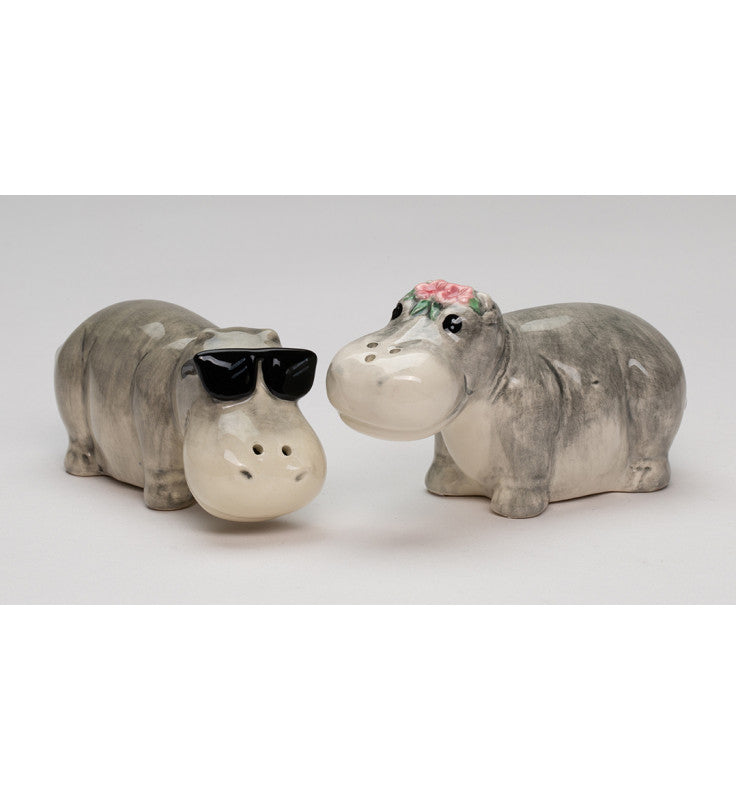 Ceramic Mini Hippos Salt and Pepper Shakers