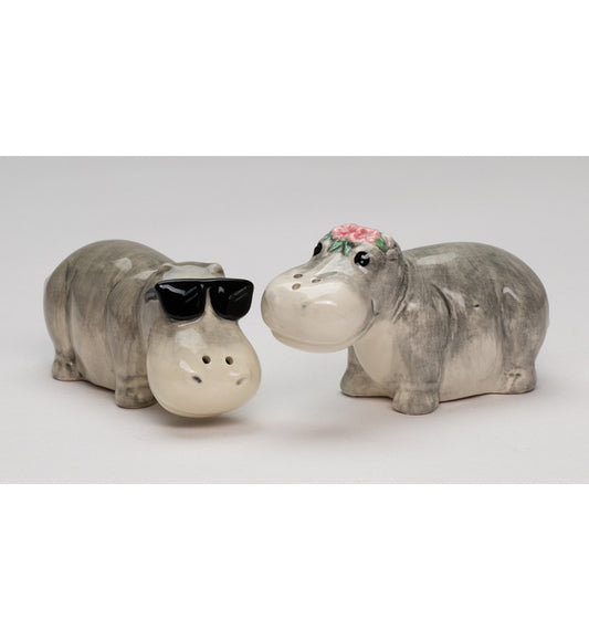 Ceramic Mini Hippos Salt and Pepper Shakers