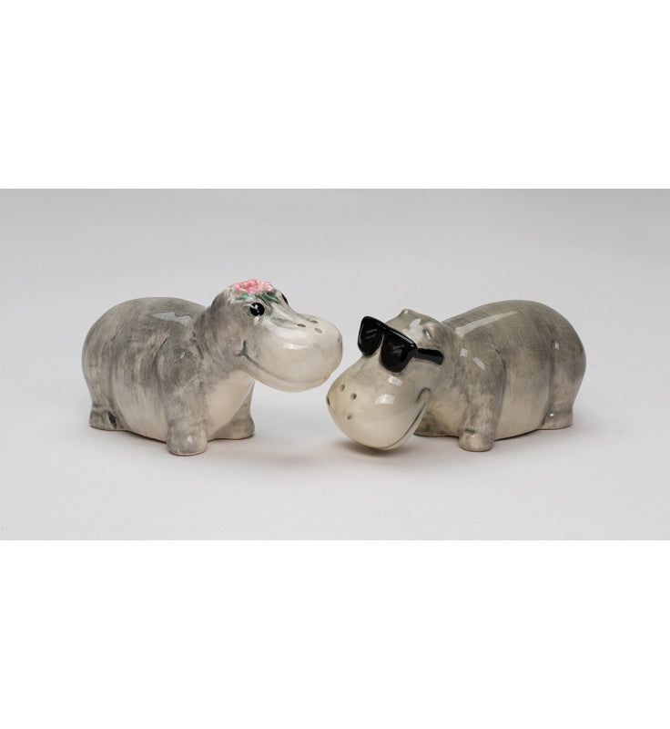 Ceramic Mini Hippos Salt and Pepper Shakers