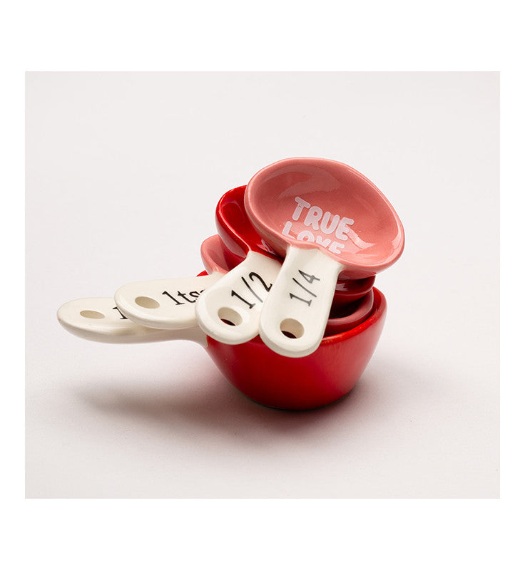 Ceramic Love Hearts Measuring Spoons, Set of 4