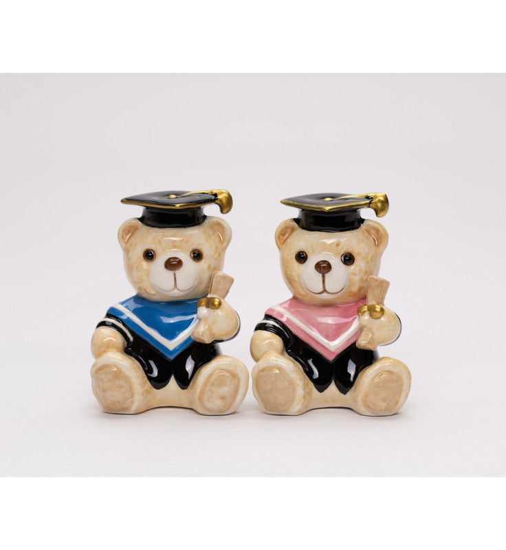 Ceramic Graduation Bears Salt and Pepper Shakers, Graduation Gift, Graduation Decor