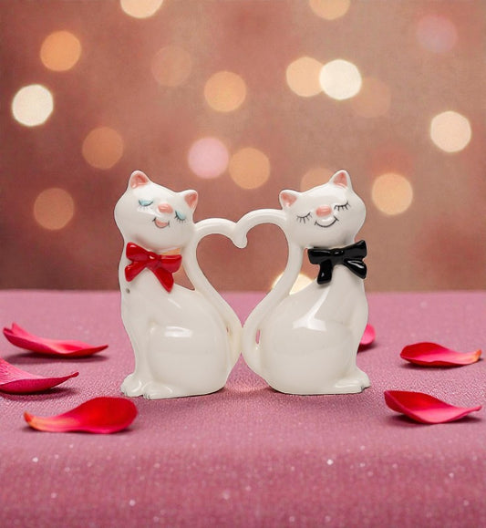 Ceramic Loving Cats Salt and Pepper Shakers, Cat Lover Gift, Gift for Her