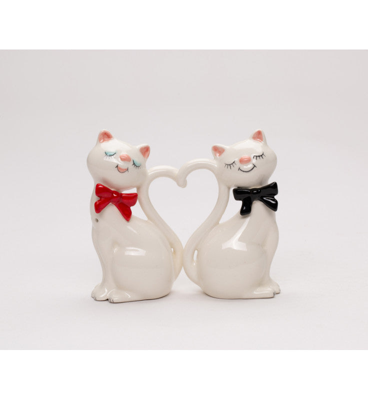 Ceramic Loving Cats Salt and Pepper Shakers, Cat Lover Gift, Gift for Her