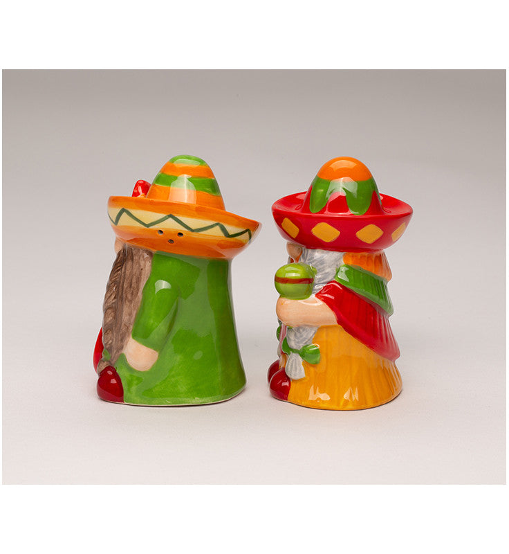 Ceramic Cinco De Mayo Gnome Salt and Pepper Shakers, Gnome Collector, Mexican Kitchen Decor, Mexican Restaurant Decor