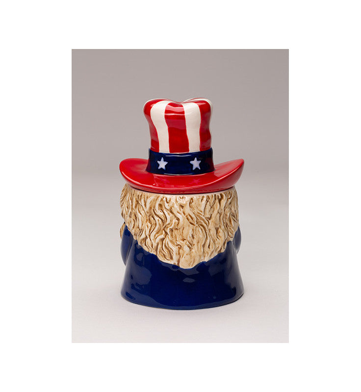 Ceramic Patriot Gnome Candy Jar
