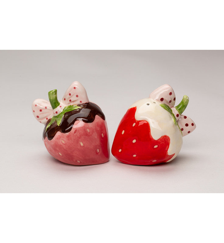 Ceramic Valentine's Strawberry Salt and Pepper Shakers