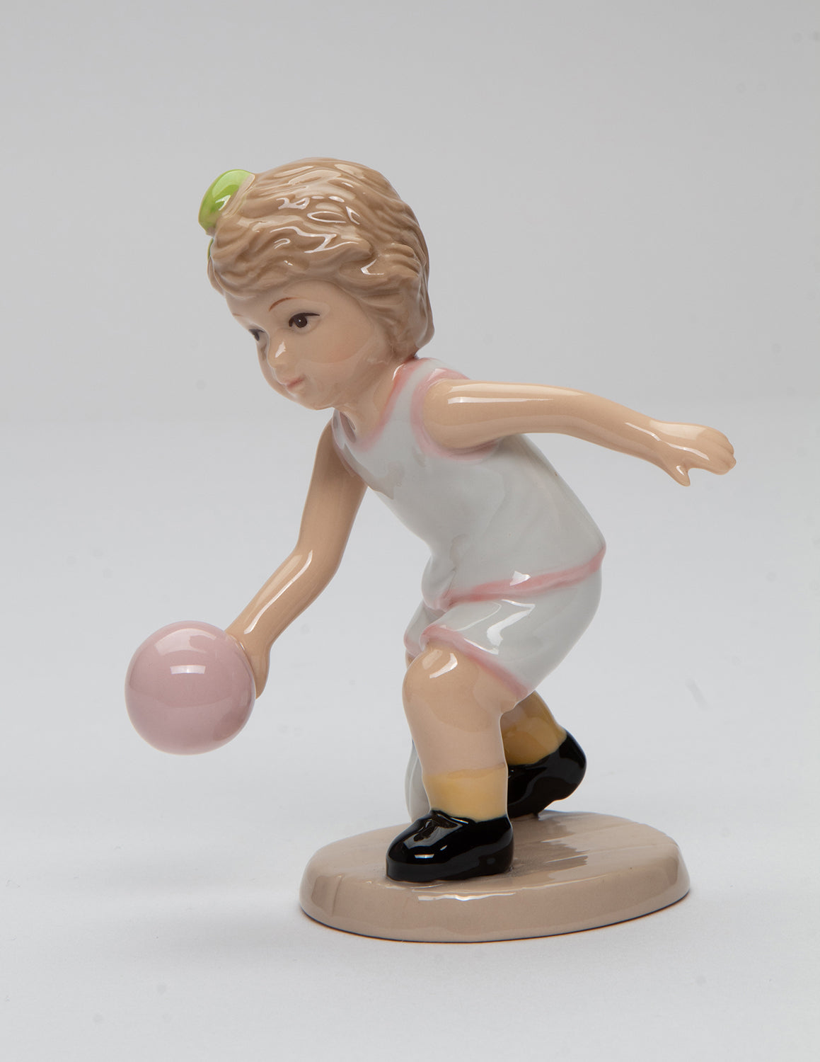 Ceramic Bowling Girl Figurine, Home Décor, Gift for Her, Gift for Mom, Gift for Daughter