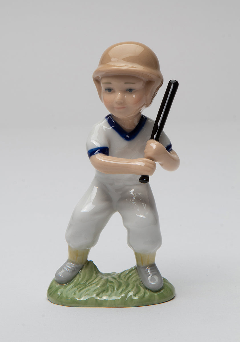 Ceramic Baseball Boy Figurine, Home Décor, Gift for Him, Gift for Dad, Gift for Son, Game Room Decor