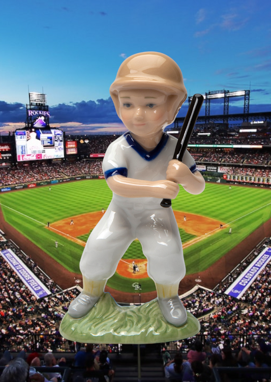 Ceramic Baseball Boy Figurine, Home Décor, Gift for Him, Gift for Dad, Gift for Son, Game Room Decor