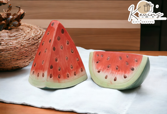 Hand Painted Ceramic Watermelon Salt & Pepper Shakers, Home Décor, Gift for Her, Gift for Mom, Kitchen Décor, Summer Decor