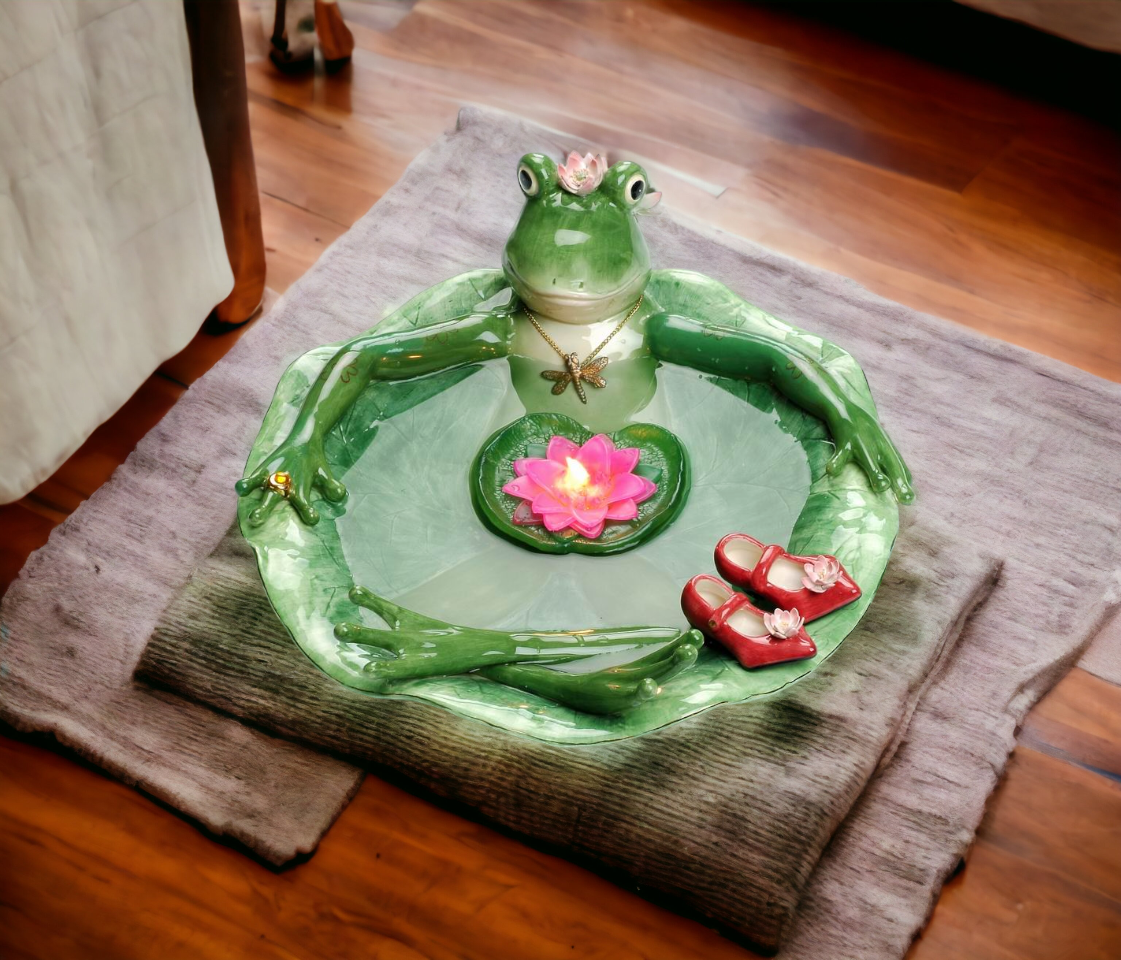 Ceramic Frog Floating Candle Bath-CANDLE NOT INCLUDED, Home Décor, Gift for Her, Mom, Spring Décor, Cottagecore, Nature Lover Gift