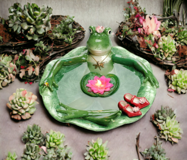 Ceramic Frog Floating Candle Bath-CANDLE NOT INCLUDED, Home Décor, Gift for Her, Mom, Spring Décor, Cottagecore, Nature Lover Gift