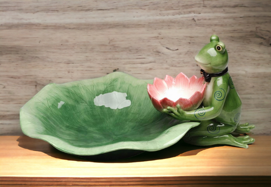 Ceramic Frog Chip And Dip ( 2 Piece Set ), Home Décor, Gift for Her, Mom, Spring Décor, Cottagecore, Nature Lover Gift