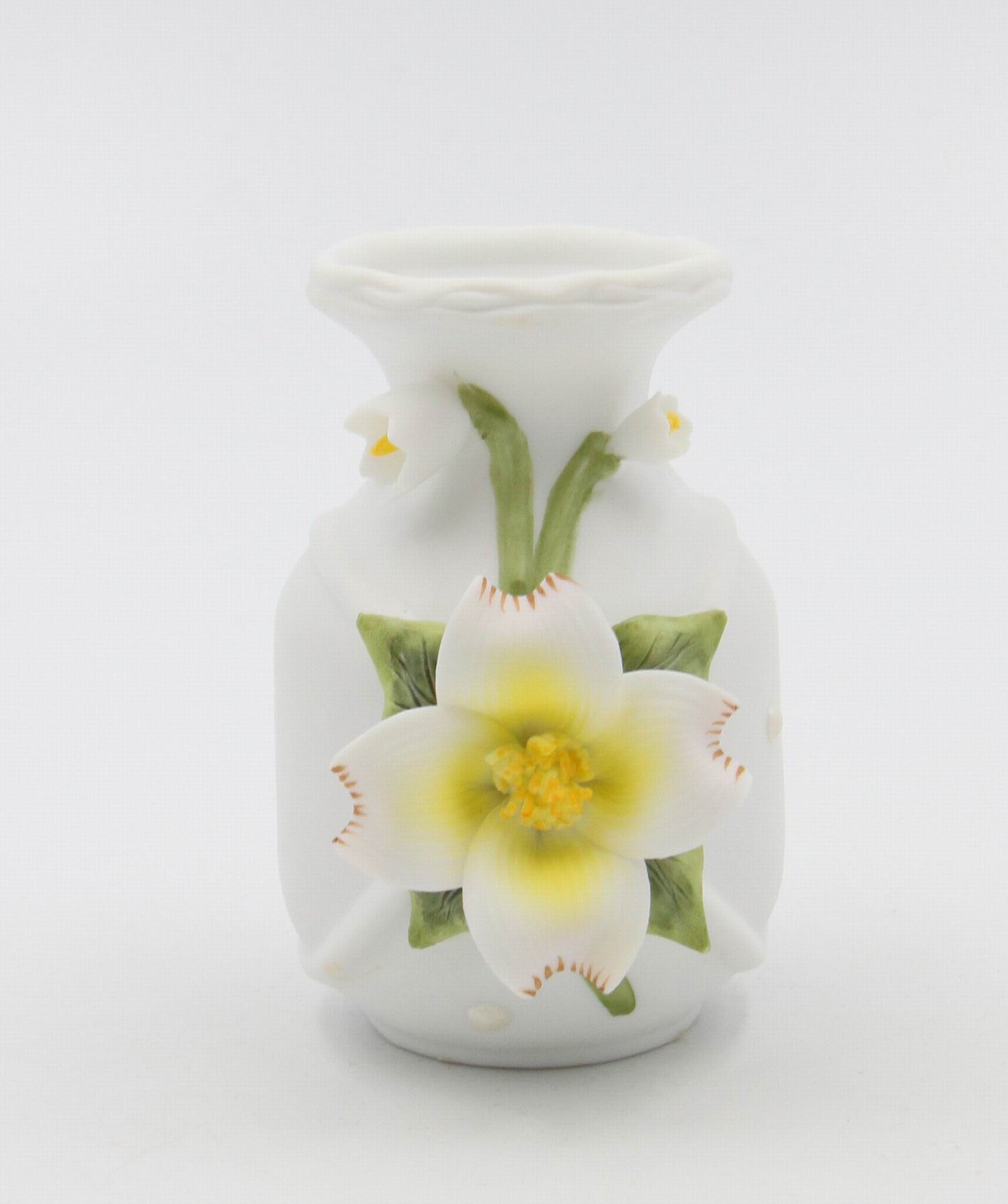 Ceramic Mini Vase with White Flower, Incense Jar, Wedding Décor or Gift, Anniversary Décor or Gift, Home Décor, Vanity Decor