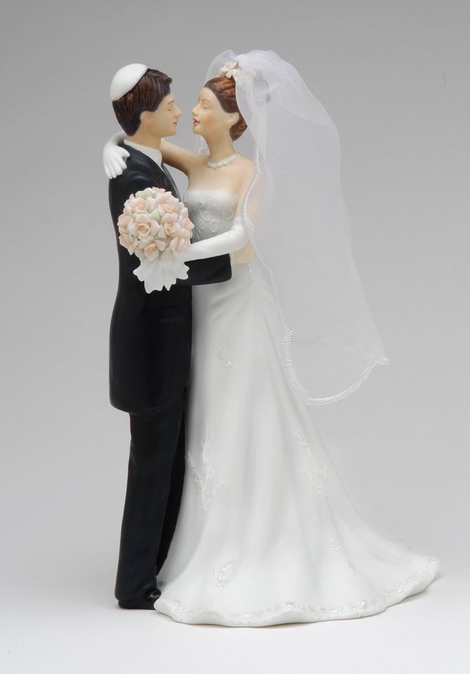 Ceramic Jewish Bride and Groom Figurine, Jewish Wedding Decor Gift, Jewish Home Decor