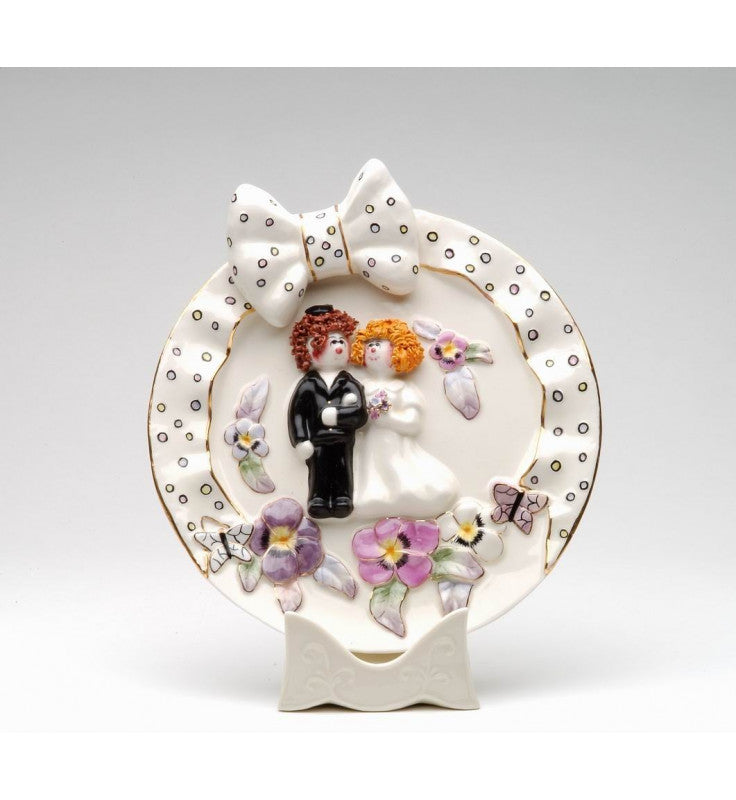 Ceramic Jewish Bride and Groom Wedding Decor Plate, Wedding Gift