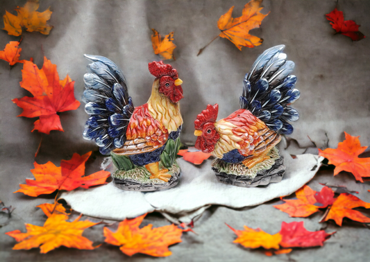 Hand Painted Ceramic Roosters Salt & Pepper Shakers, Home Décor, Gift for Her, Gift for Mom, Kitchen Décor, Farmhouse Decor