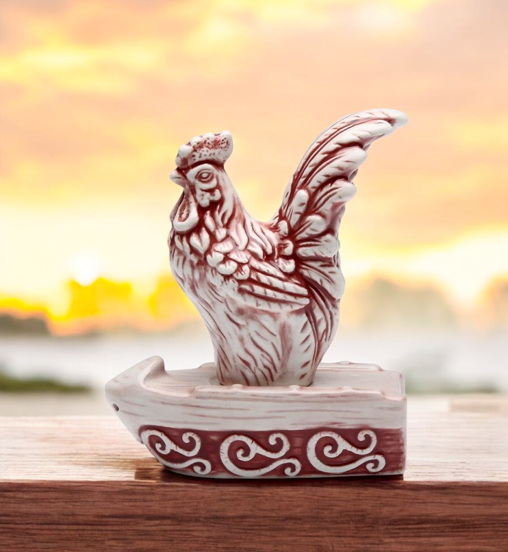 Ceramic Red Rooster Salt and Pepper Shaker, Farmhouse Kitchen Decor, Gift for Her