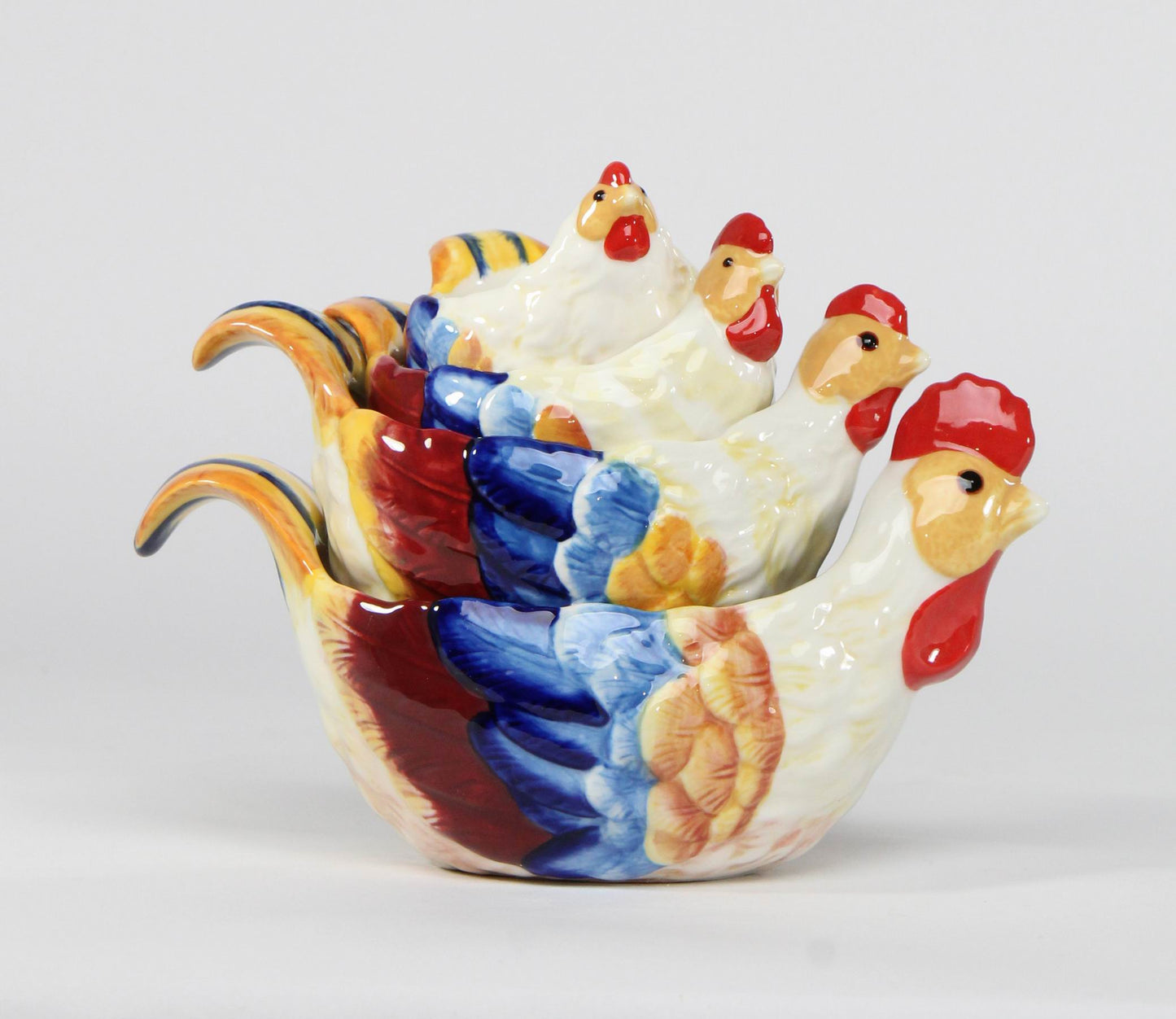 Ceramic Rooster Measuring Cup Set Of 4, Home Décor, Gift for Her, Gift for Mom, Kitchen Décor, Farmhouse Décor, Fall Decor