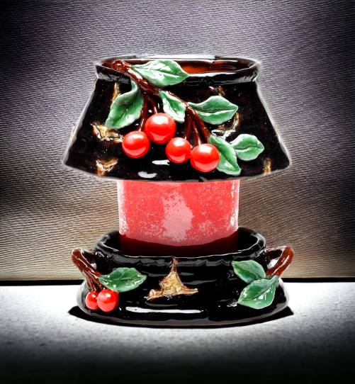 Ceramic Medium Cherry Candle Holder Shade and Base, Home Décor, Gift for Her, Gift for Mom, Kitchen Décor, Farmhouse Décor