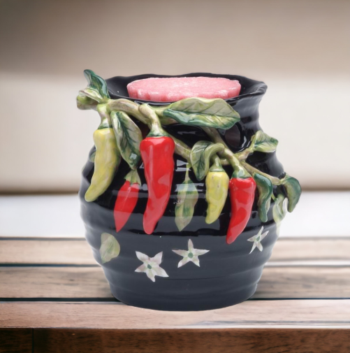Ceramic Chili Pepper Tart Burner, Home Décor, Gift for Her, Gift for Mom, Kitchen Décor, Bathroom Decor