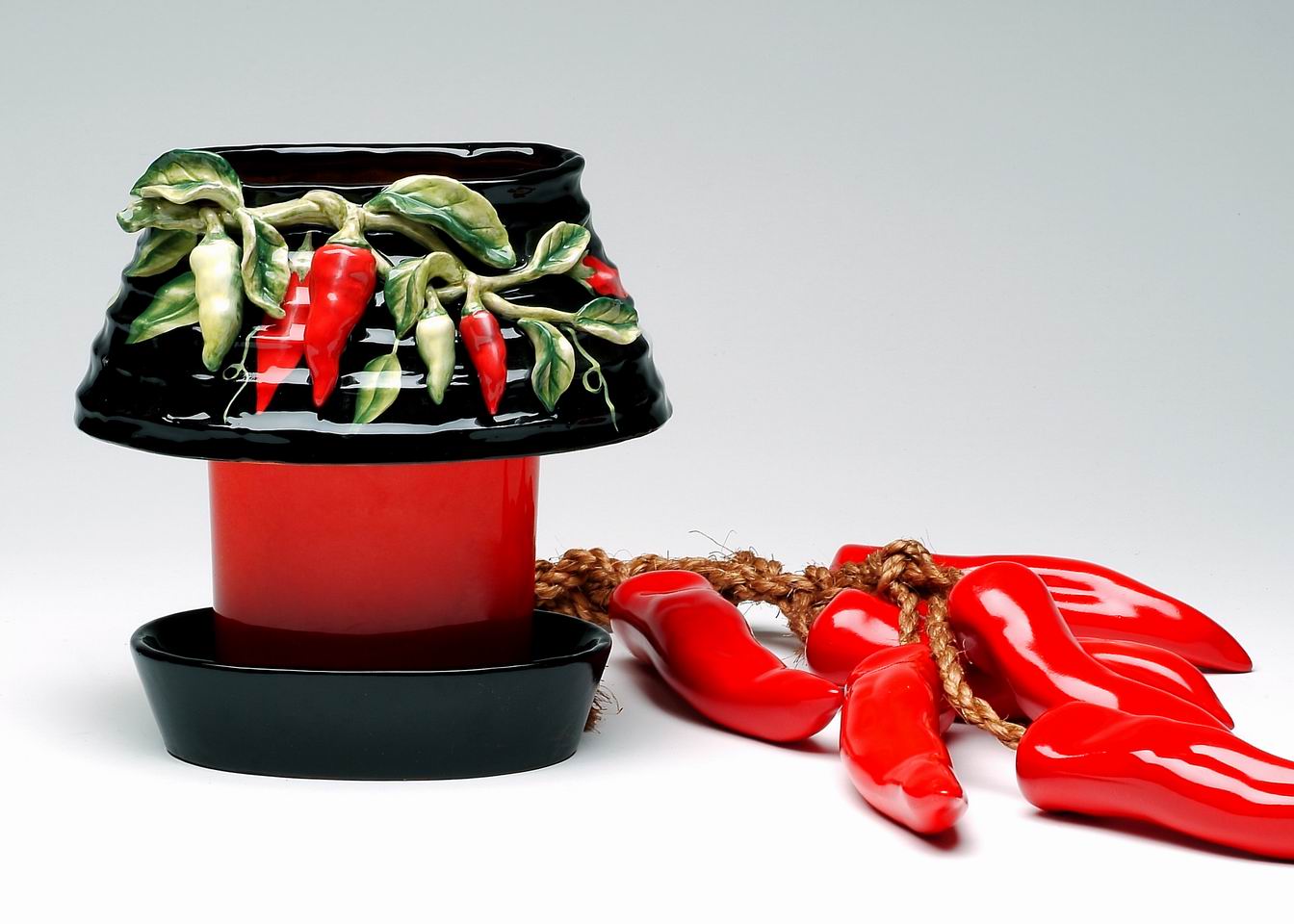 Ceramic Medium Chili Pepper Candle Holder Shade and Base, Home Décor, Gift for Her, Gift for Mom, Kitchen Décor, Farmhouse Décor