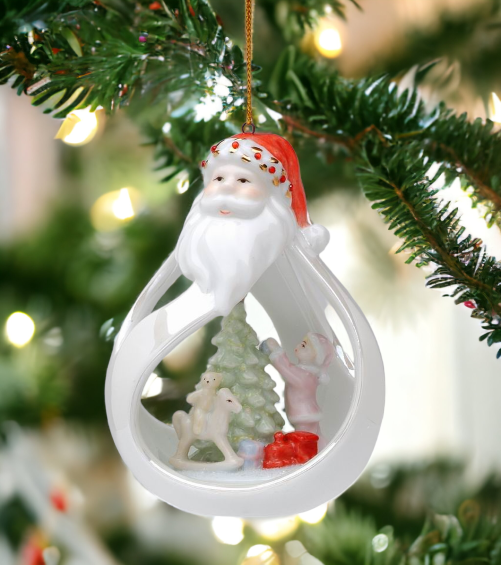 Ceramic Santa Ornament - Decorating Christmas Tree, Home Décor, Gift for Her, Gift for Mom, Kitchen Décor, Christmas Décor