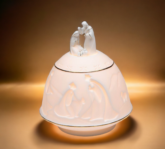 Ceramic Holy Family Nativity Night Light, Home Décor, Religious Décor, Religious Gift, Church Décor, Baptism Gift