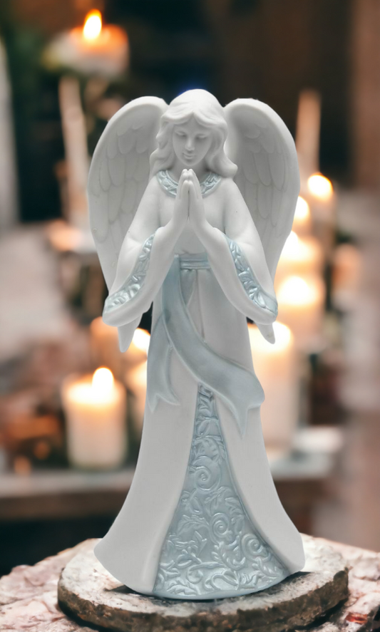 Ceramic Praying Angel Figurine, Home Décor, Religious Décor, Religious Gift, Church Décor, Baptism Gift
