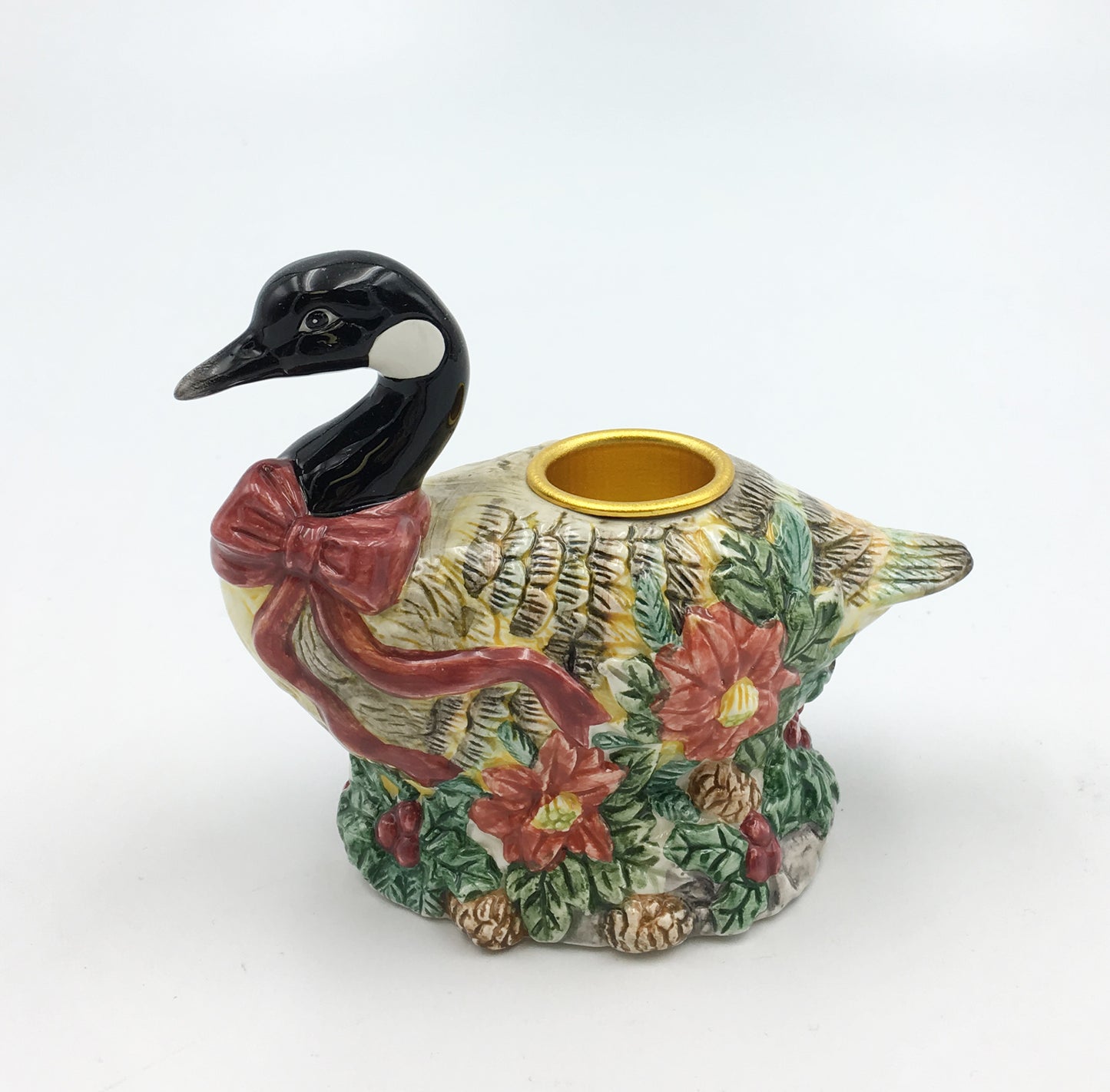 Ceramic Christmas Goose Candle Holder, Home Décor, Gift for Her, Gift for Mom, Farmhouse Kitchen Décor, Christmas Décor