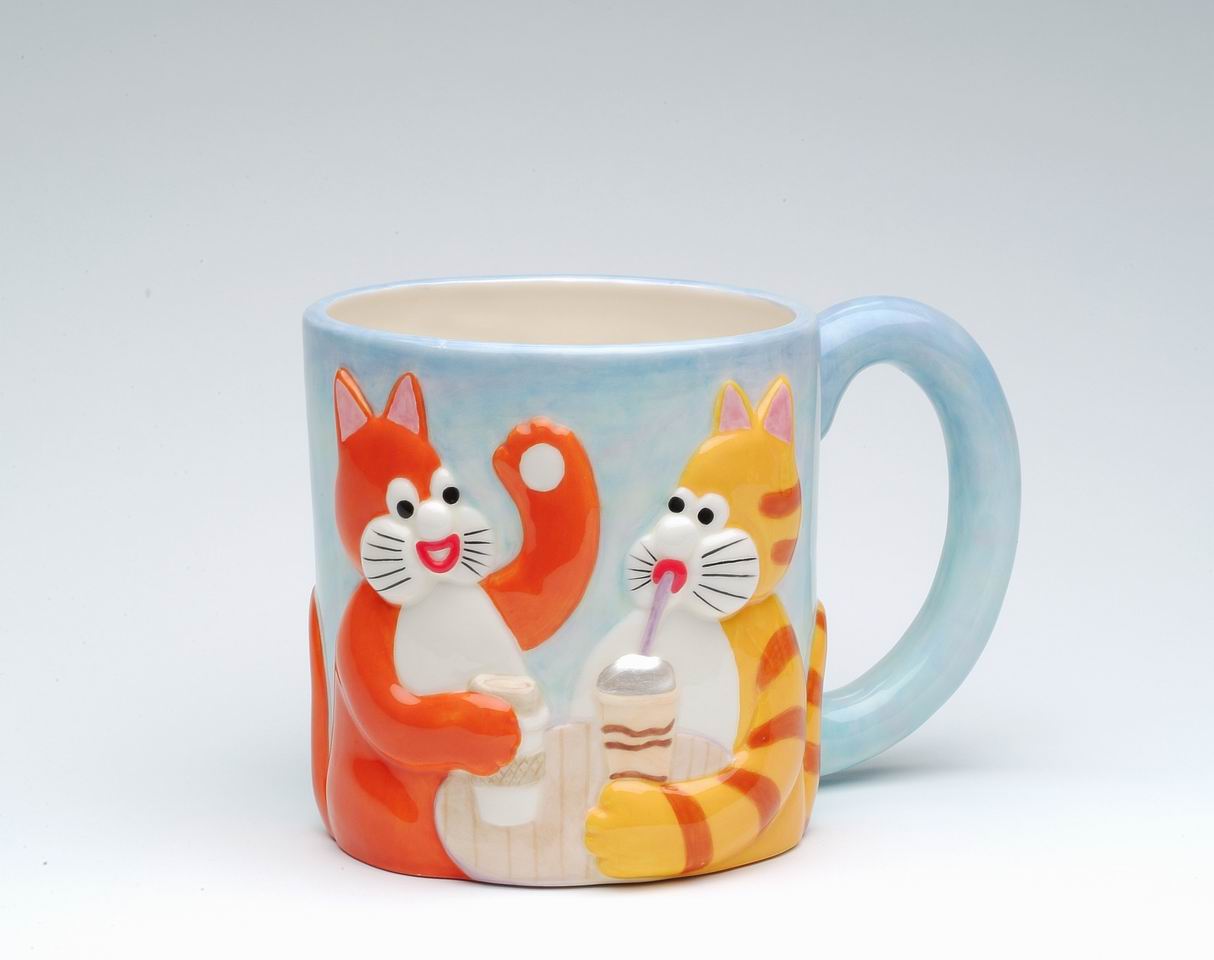 Ceramic Chatty Cats Mug, Home Decor, Gift for Cat Lover, Cat Lady, Cat Mom Gift