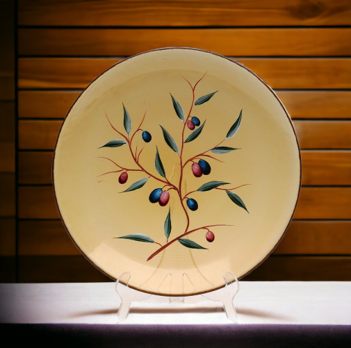 Glass Plate with Hand Painted Olives, Home Décor, Gift for Her, Gift for Mom, Kitchen Décor