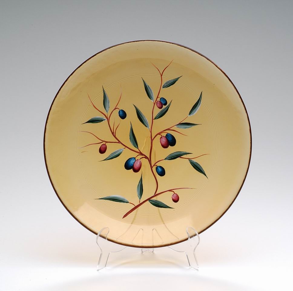 Glass Plate with Hand Painted Olives, Home Décor, Gift for Her, Gift for Mom, Kitchen Décor