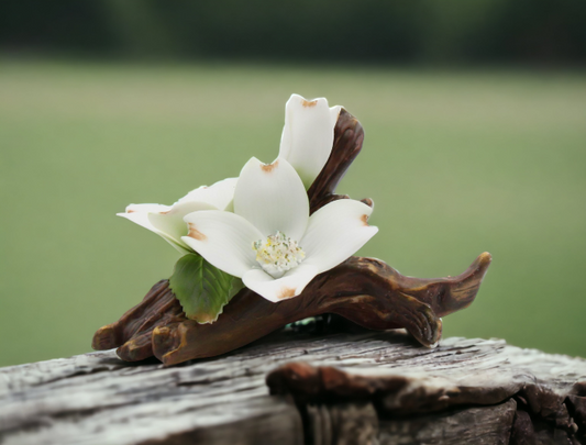 Ceramic Dogwood Flower Figurine, Home Décor, Gift for Her, Mom, Farmhouse Kitchen Décor, Vintage Decor