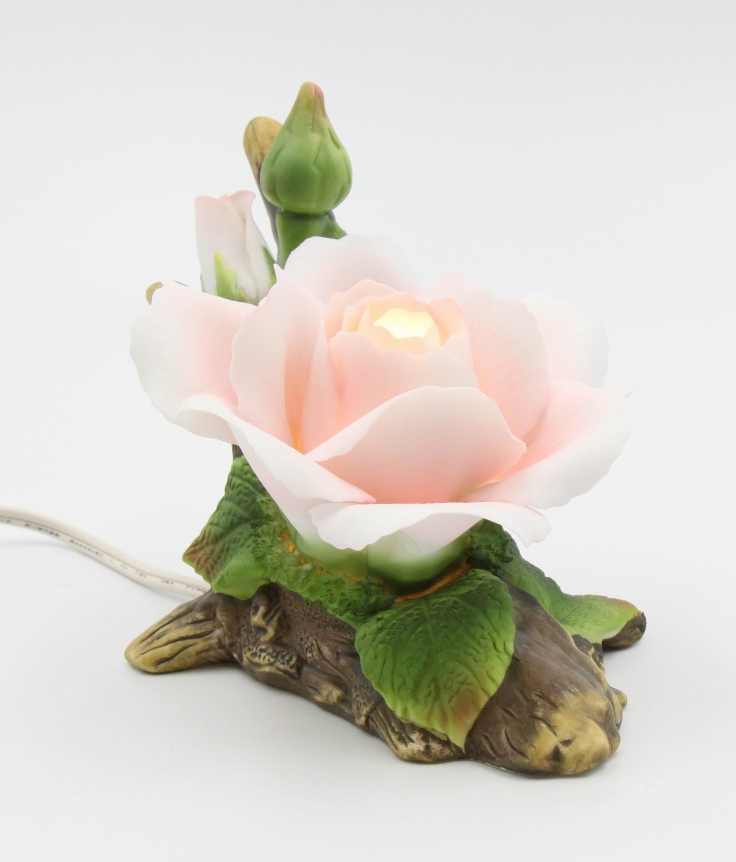 Ceramic Pink Rose Nightlight, Home Décor, Gift for Her, Gift for Mom, Bedroom Décor, Vintage Decor