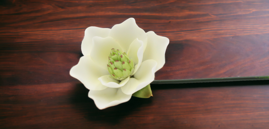 Ceramic Magnolia Flower with Stem, Home Décor, Gift for Her, Gift for Mom, Wedding Decor