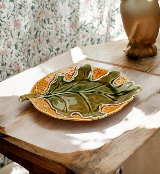 Ceramic Oak Leaf Plate, Autumn Table Decor, Farmhouse Decor, Gift for Her